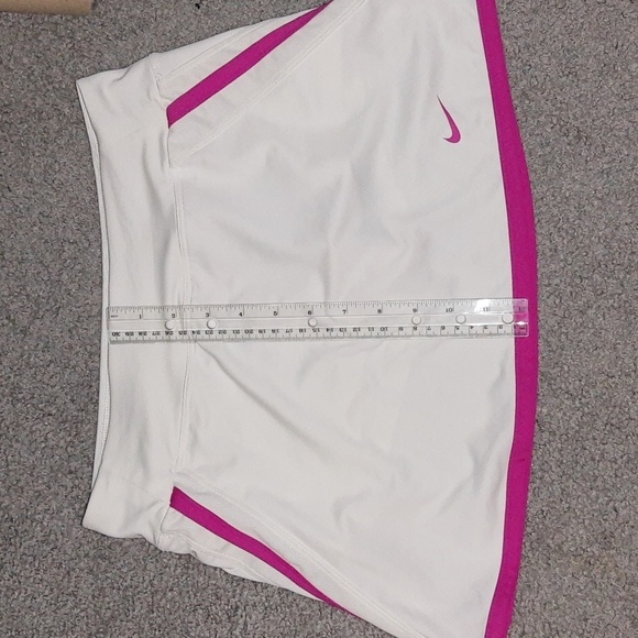 NWT. Nike Tennis Dri-Fit Power Skirt Skort. Attached shorts. White and Pink Sz L - Picture 3 of 7